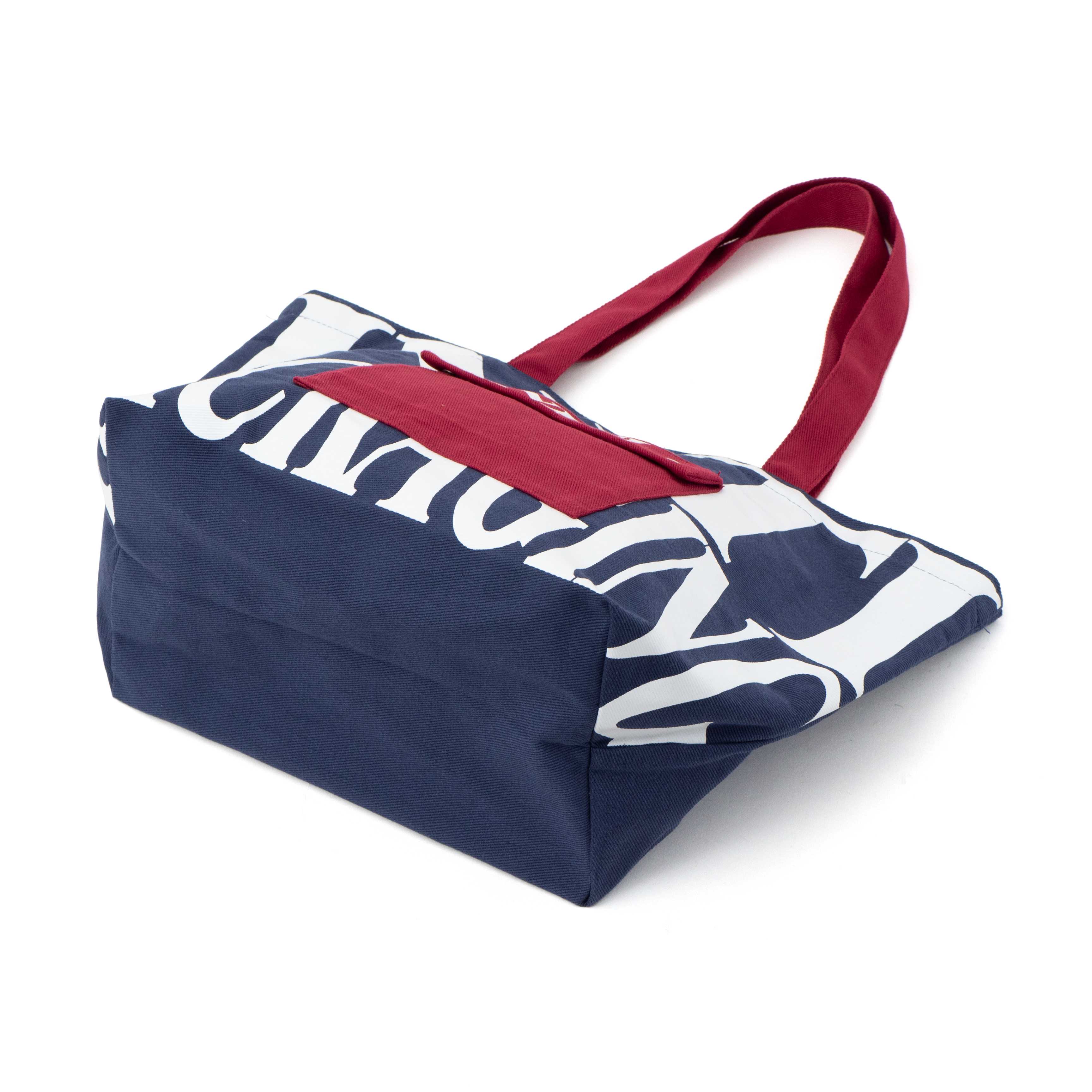 Custom Printed Cotton Canvas Tote Bag with Snap-Closure Front Pocket