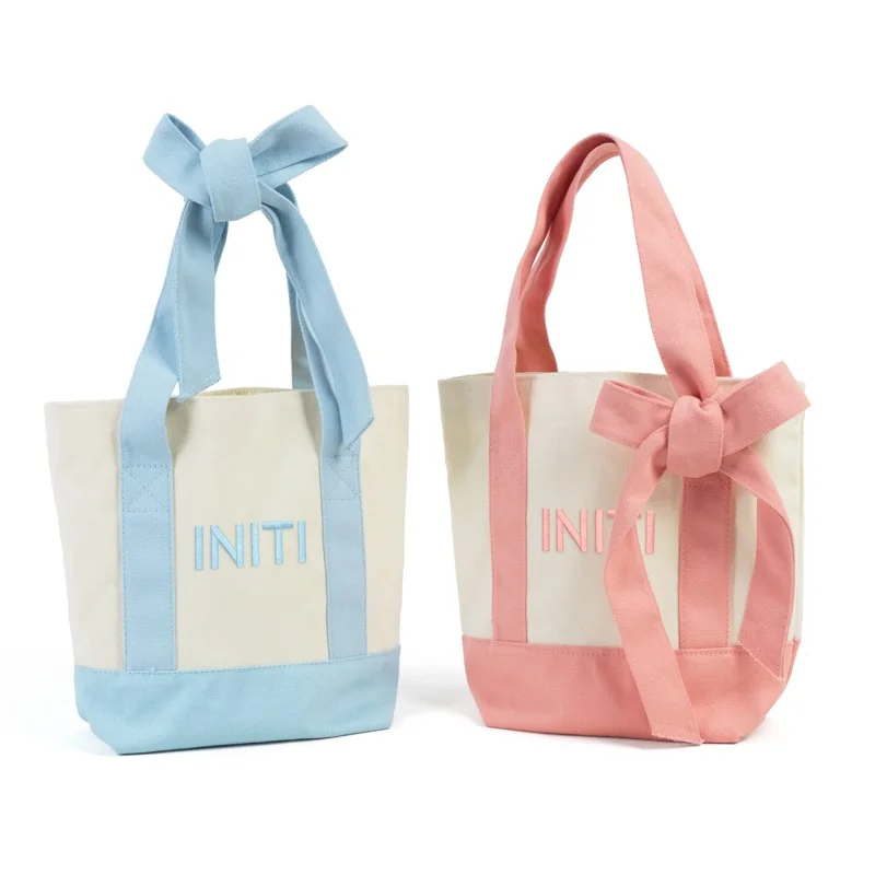 Splicing Canvas Bag with Bow