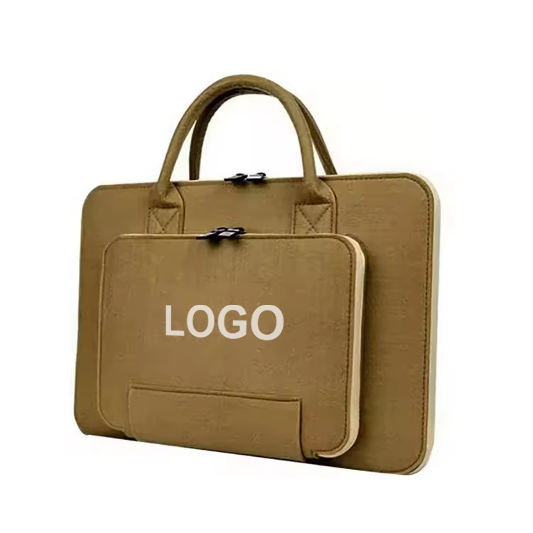 Slim Felt Laptop Sleeve Bag with Handle and Front Pocket