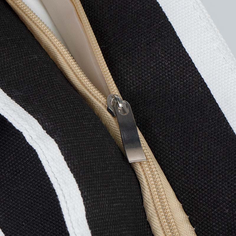 Striped Canvas Tote Bag with Rope Handles