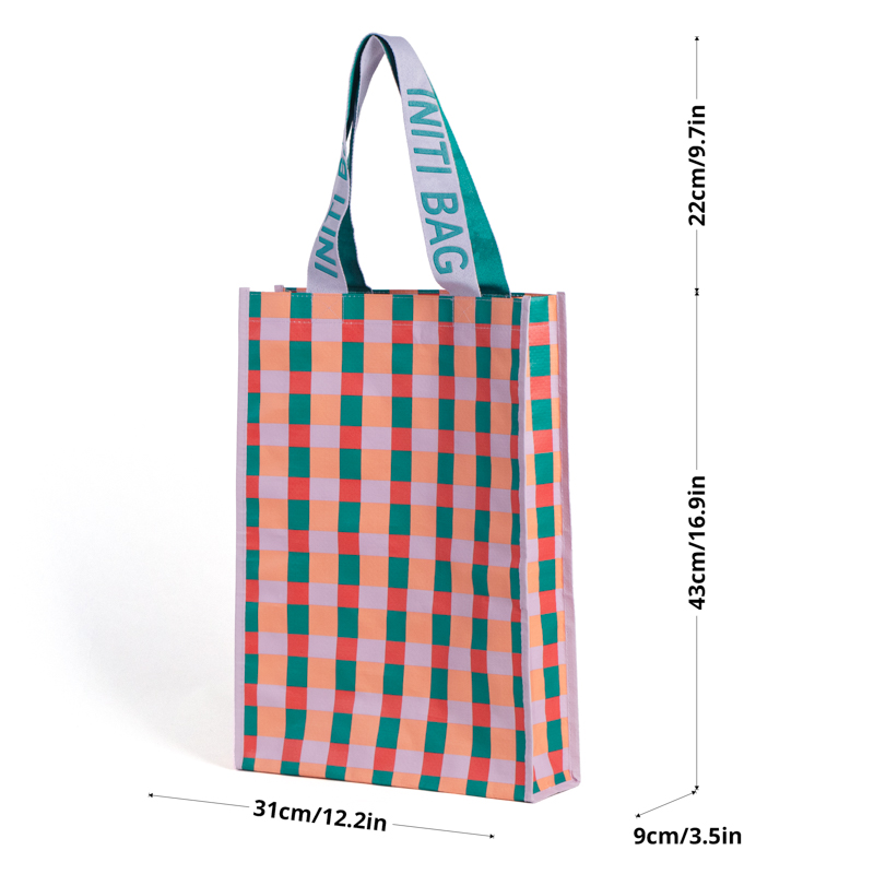 Custom Plaid PP Woven Tote Bag