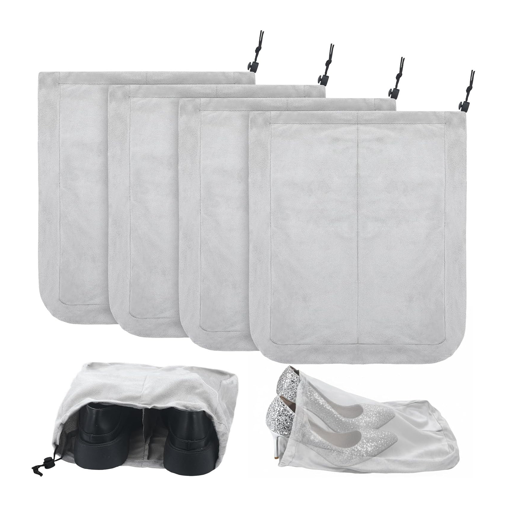Flannel Drawstring Shoe Storage Bag
