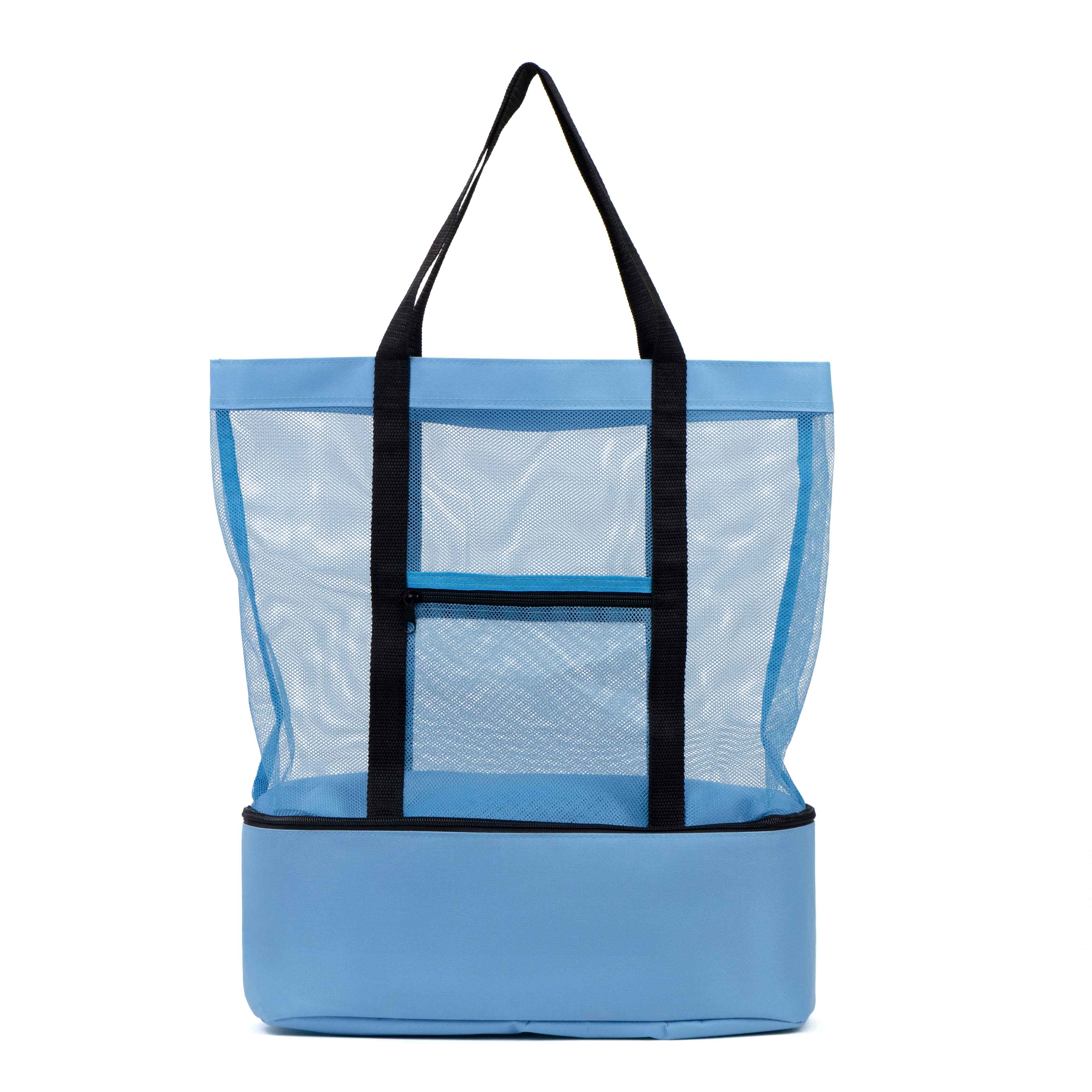 Mesh Beach Bag with Insulated Cooler Compartment