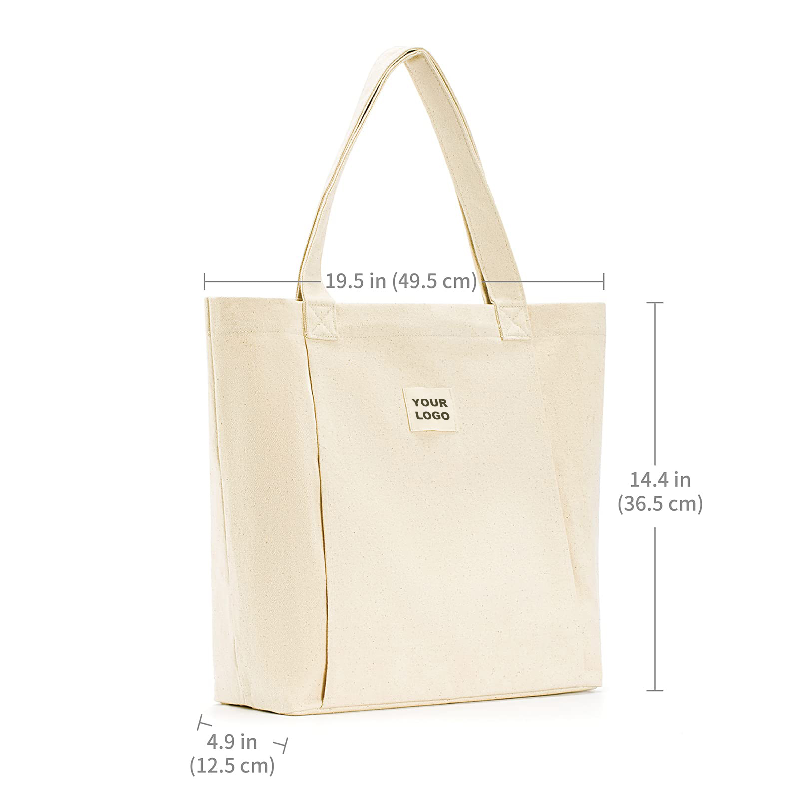 Heavy Canvas Yoga Mat Tote Bag with Zipper Pocket