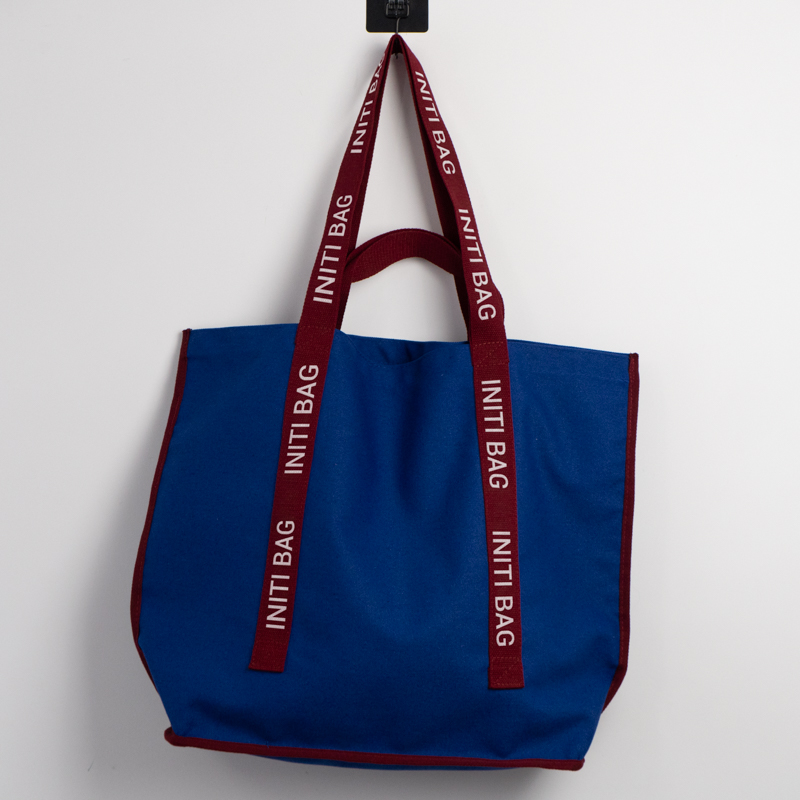 Large Logo Webbing Canvas Tote Bag