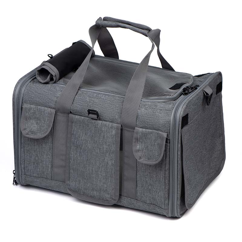 Custom Soft-Sided Pet Carrier Bag with Mesh Windows