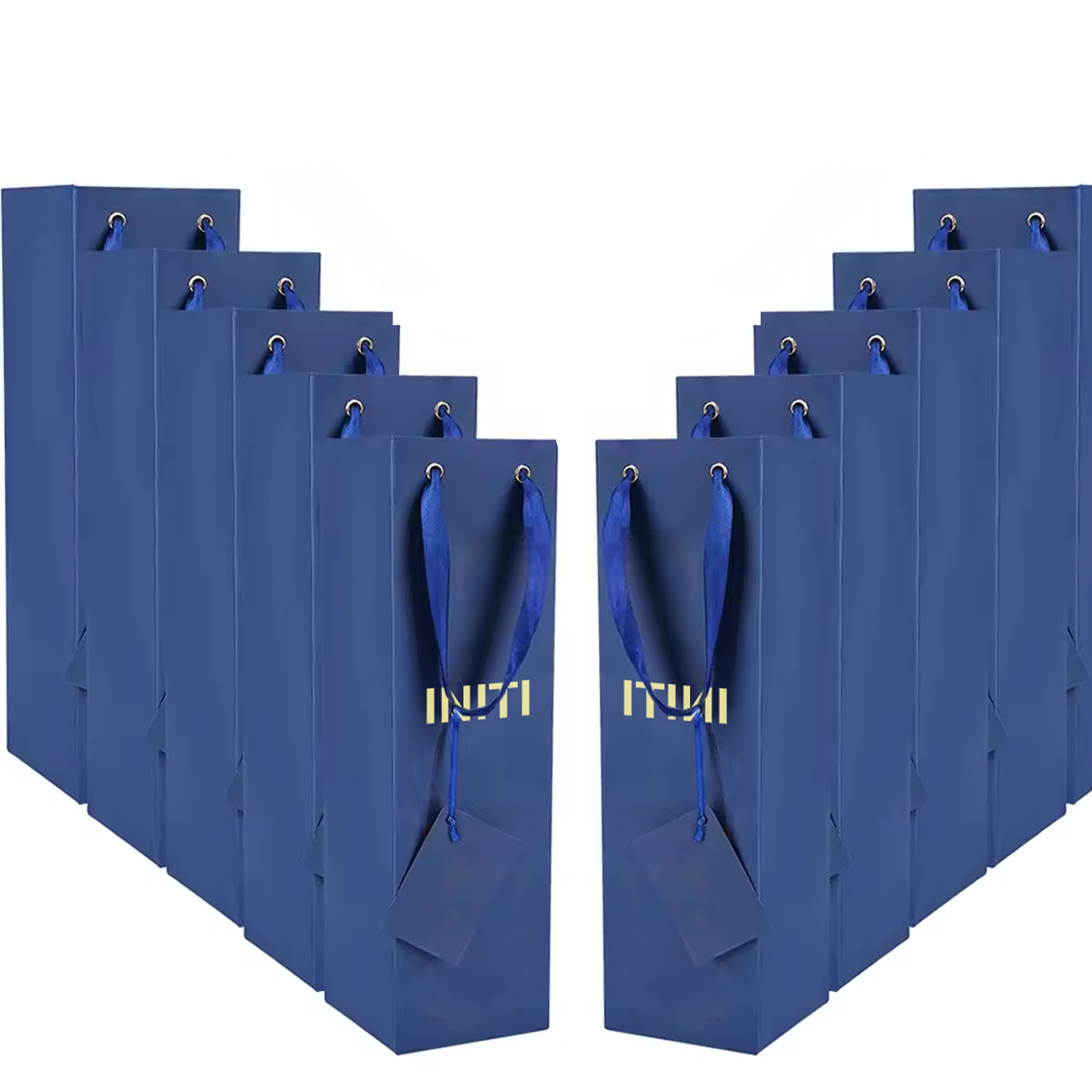 Ribbon Handle Paper Wine Bottle Bag