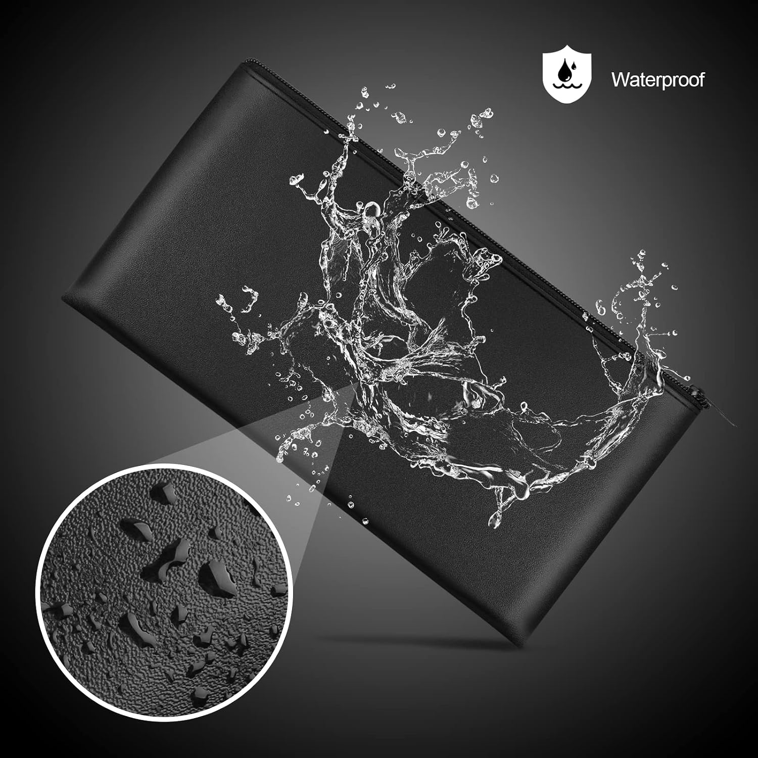 Large Waterproof PU Zipper Wallet