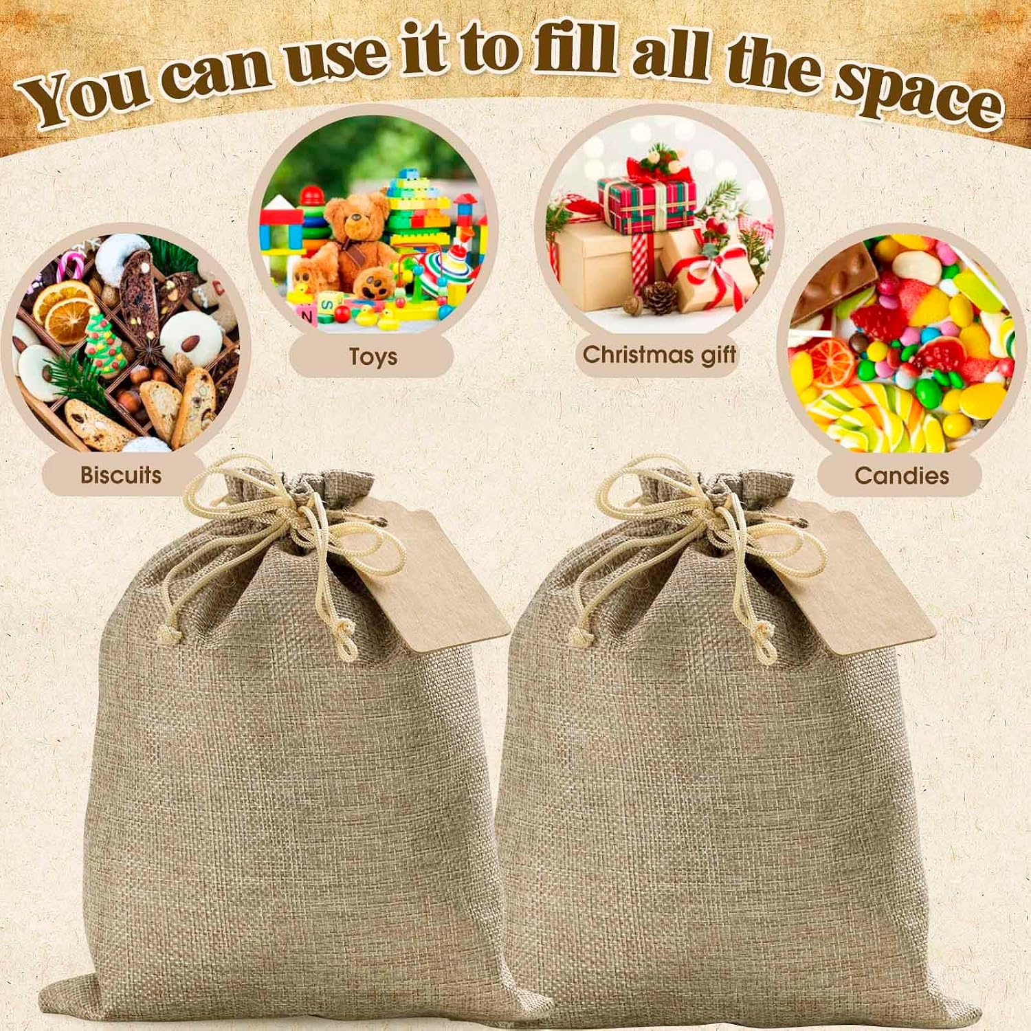 Burlap Jute Drawstring Gift Bag