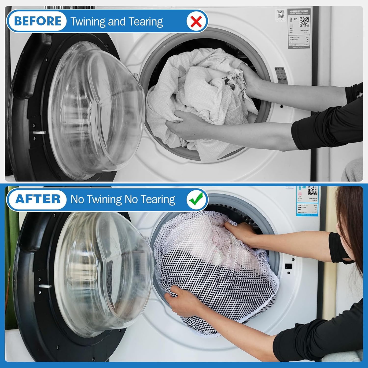 Drawstring Mesh Laundry Wash Bag