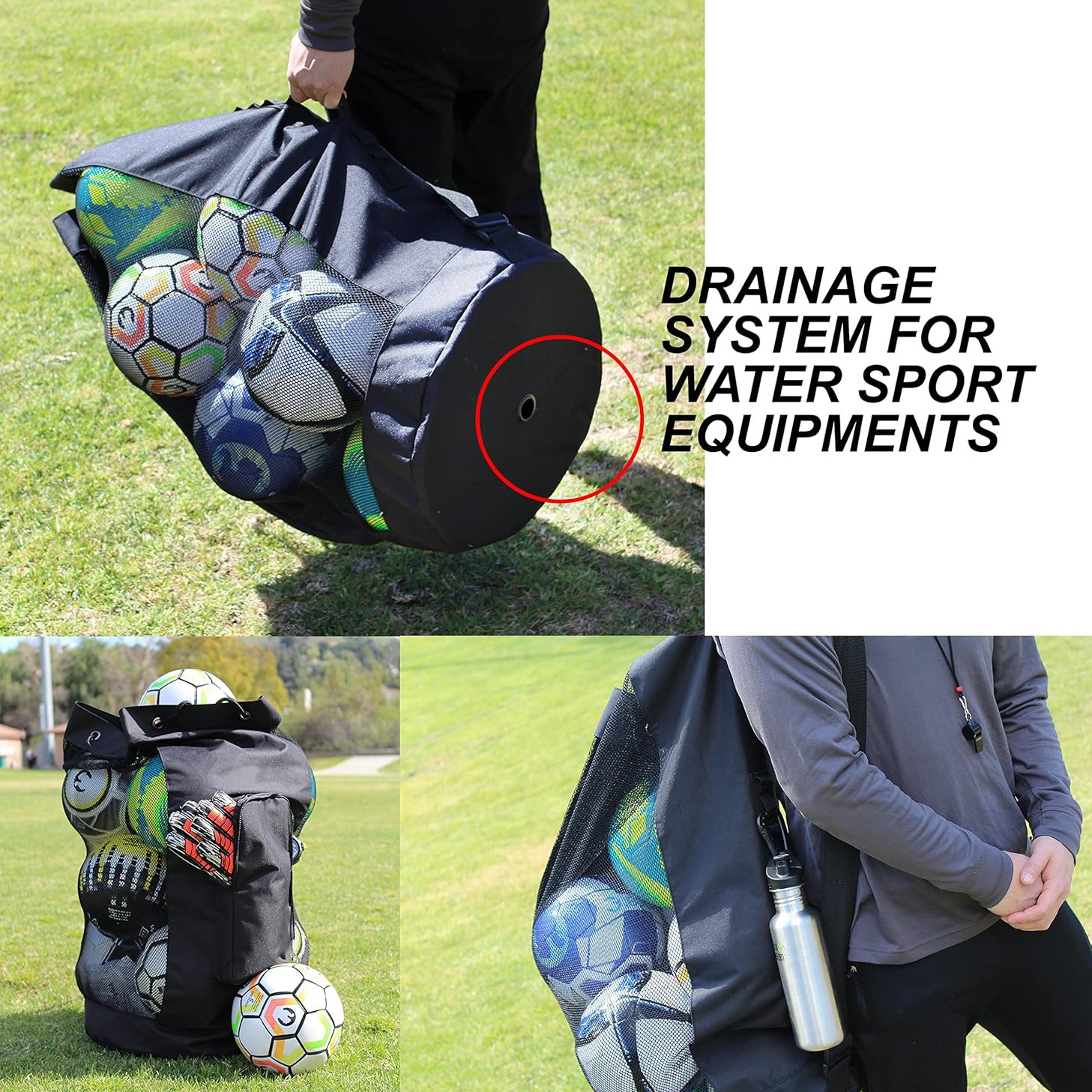 Mesh Sports Ball Bag with Shoulder Strap
