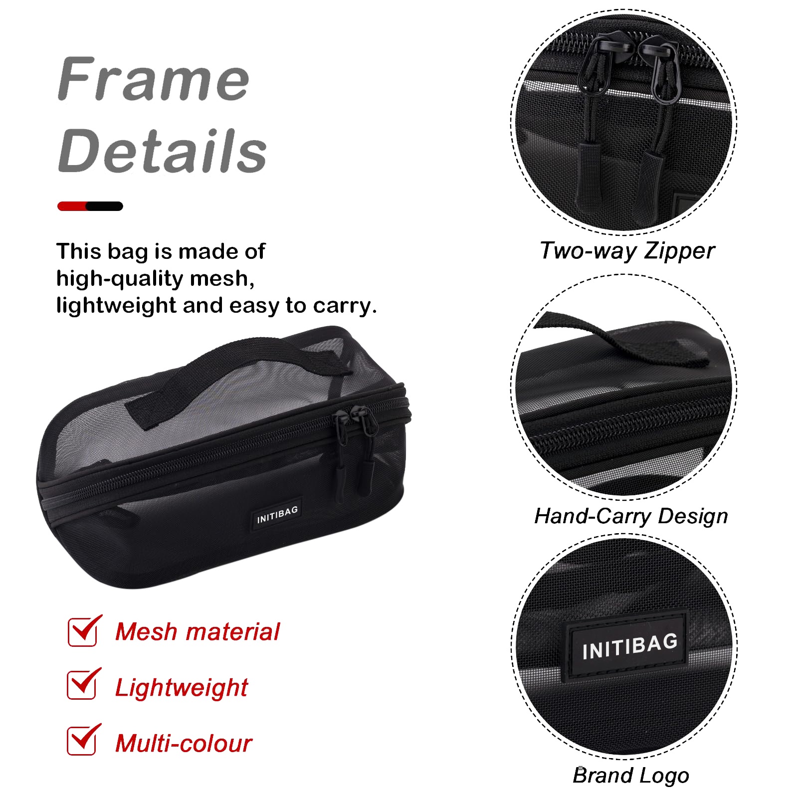 Double-Layer Mesh Stationery Organizer Case