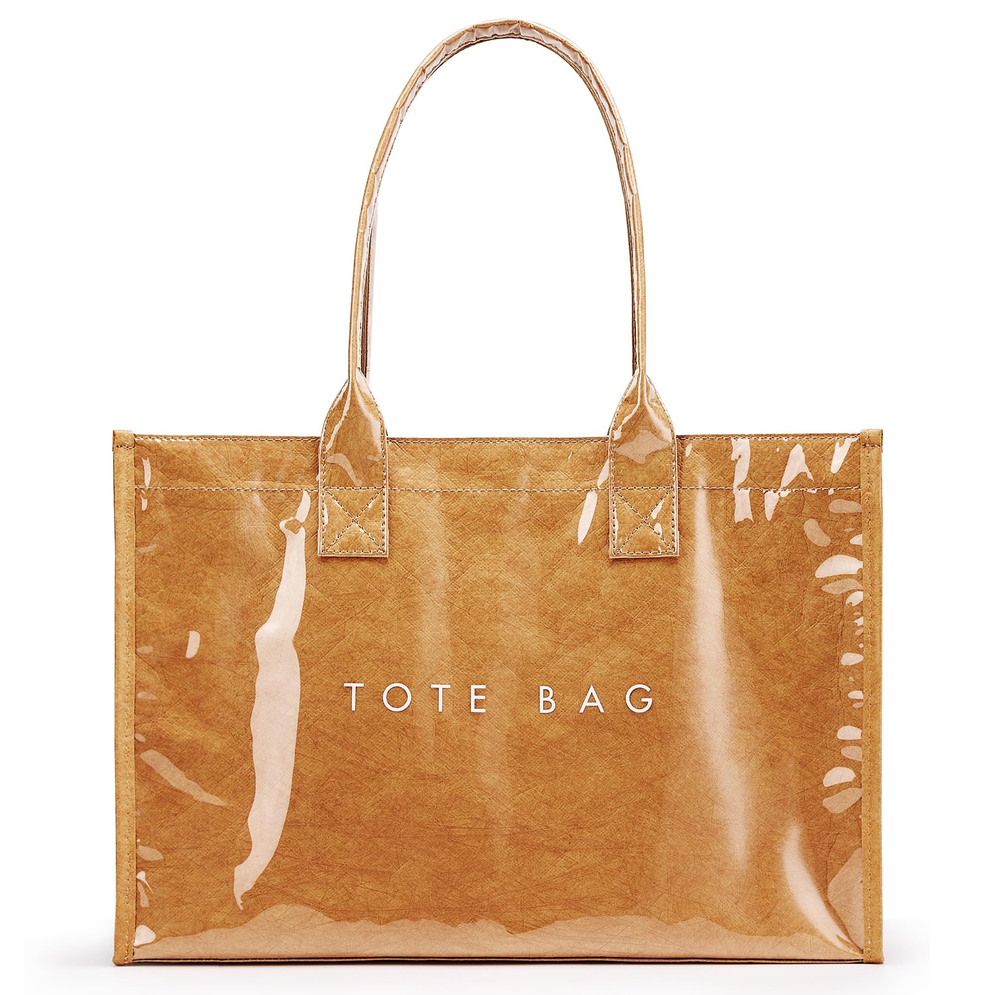 Large Clear PVC Kraft Paper Tote Bag