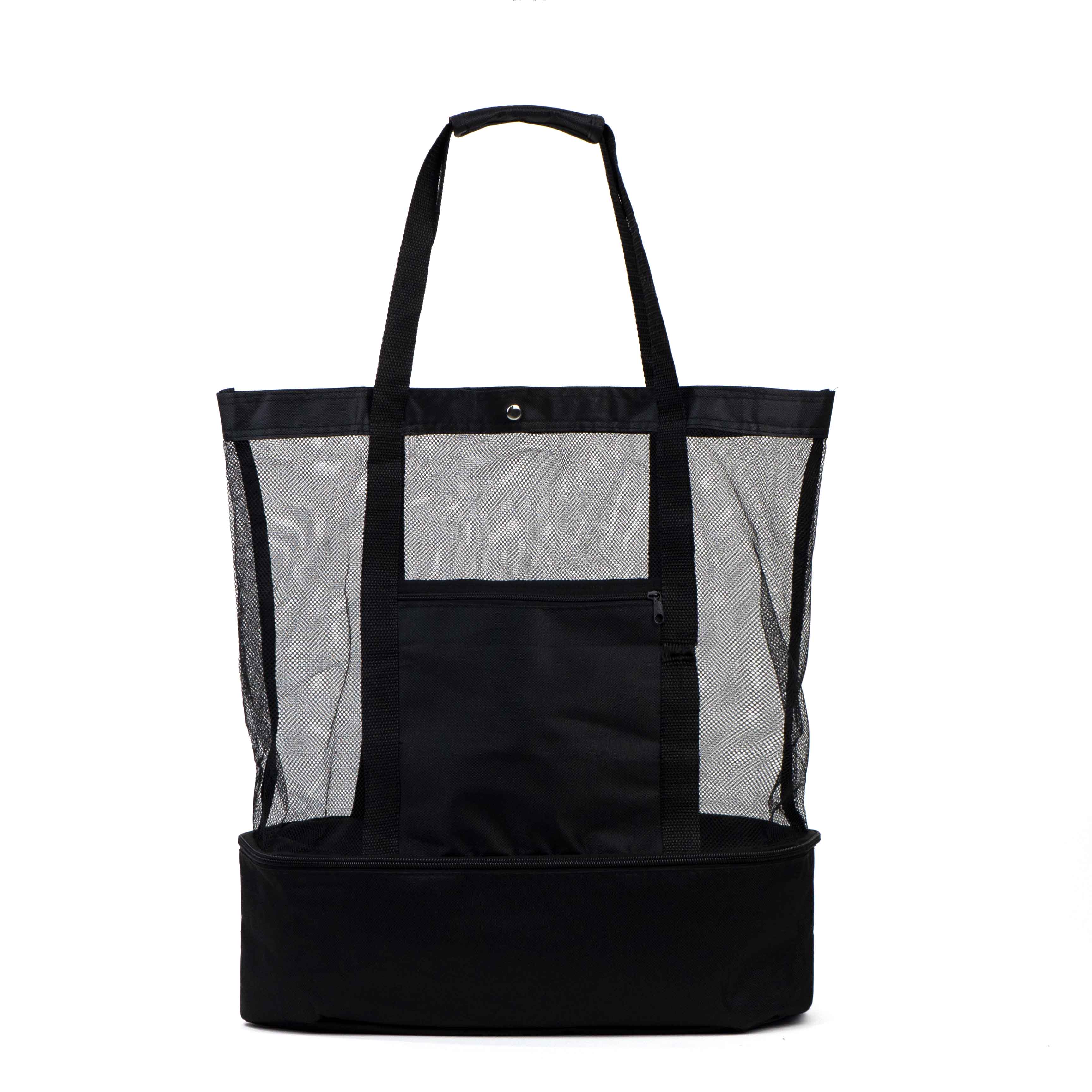 Mesh Beach Bag with Insulated Cooler Compartment