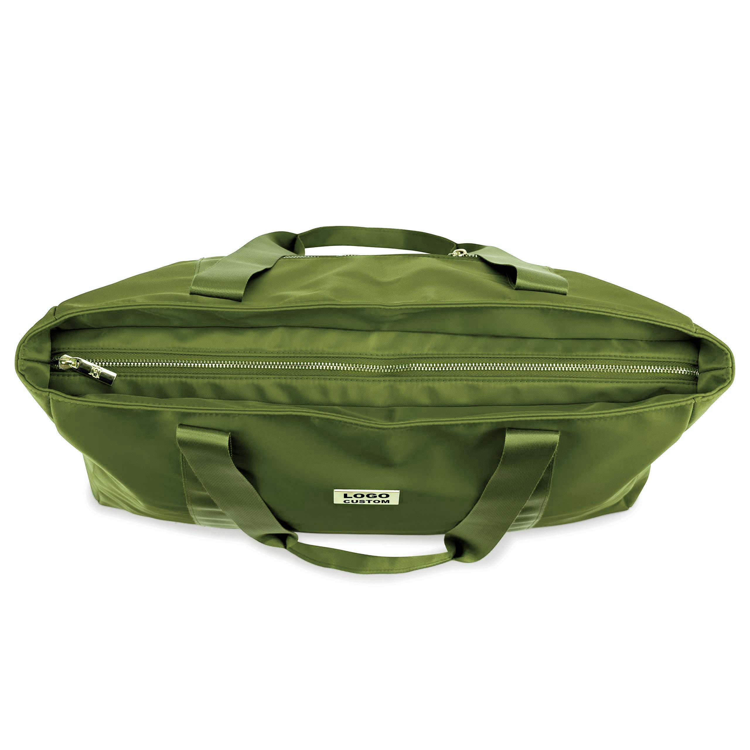 Large Zip-Top Nylon Travel Tote Bag