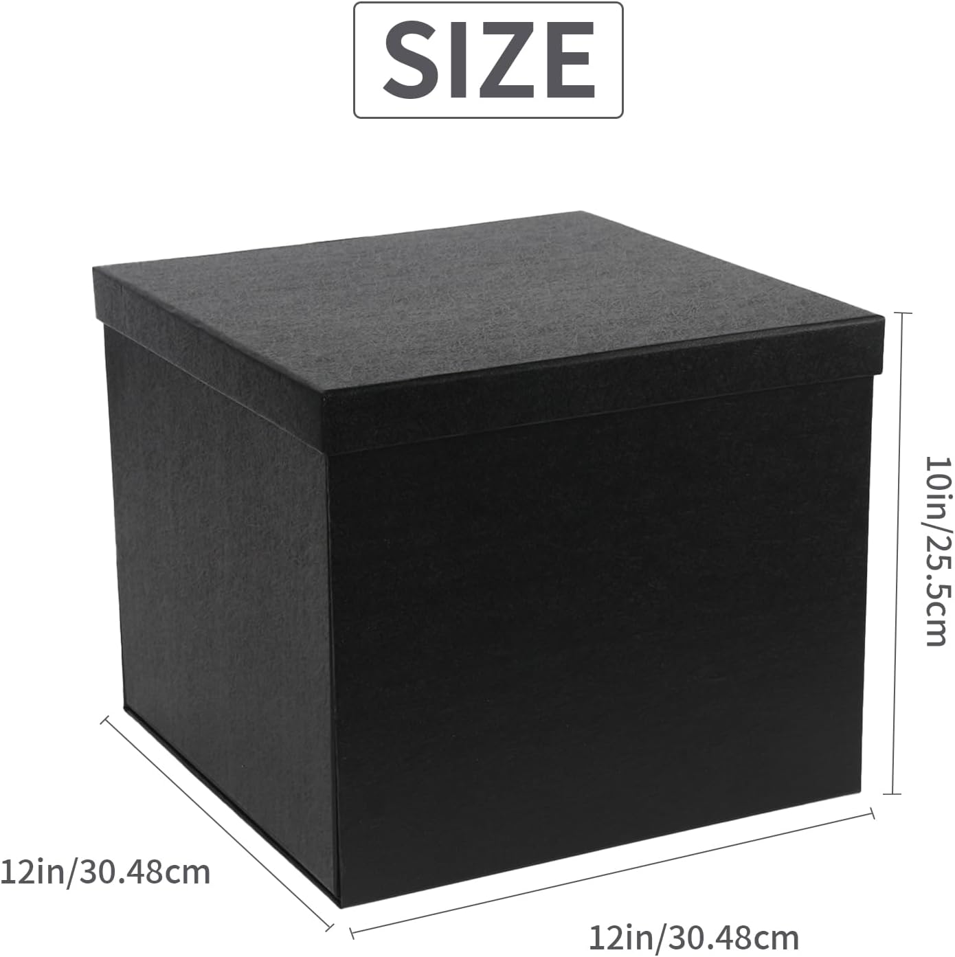 Large Black Gift Box with Lid