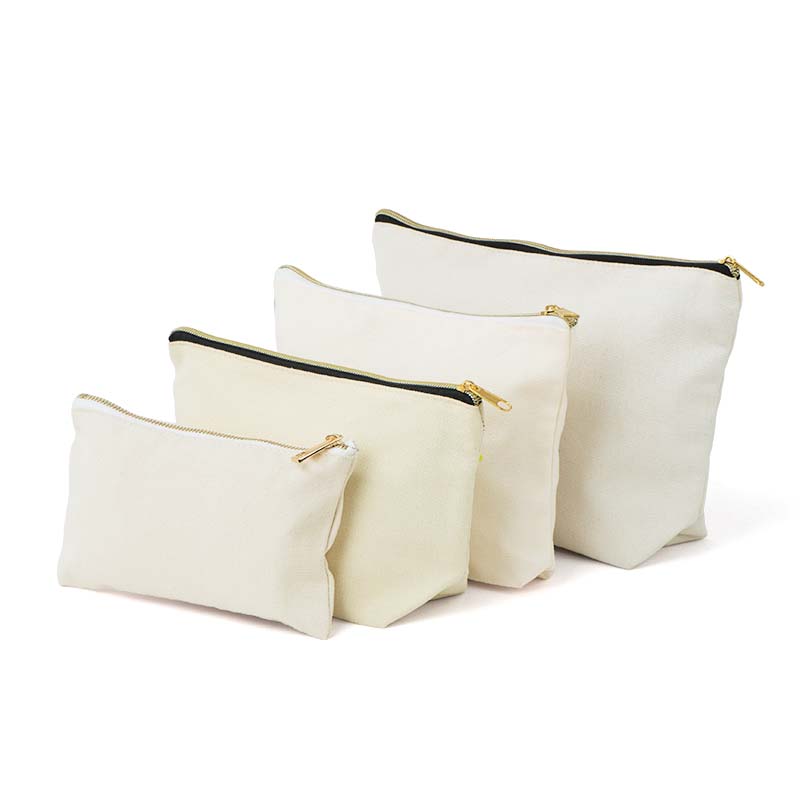 Custom Cotton Canvas Cosmetic Bag with Zipper