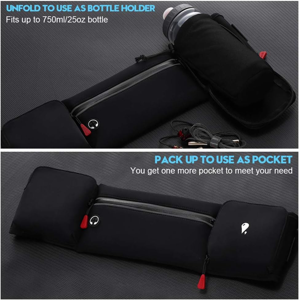 Reflective Running Waist Belt with Bottle Holders