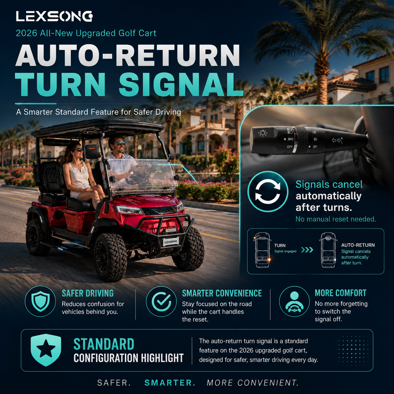 Mengapa Pengembalian Otomatis Lampu Sein Menjadi Fitur Penting pada Kereta Golf Listrik Modern