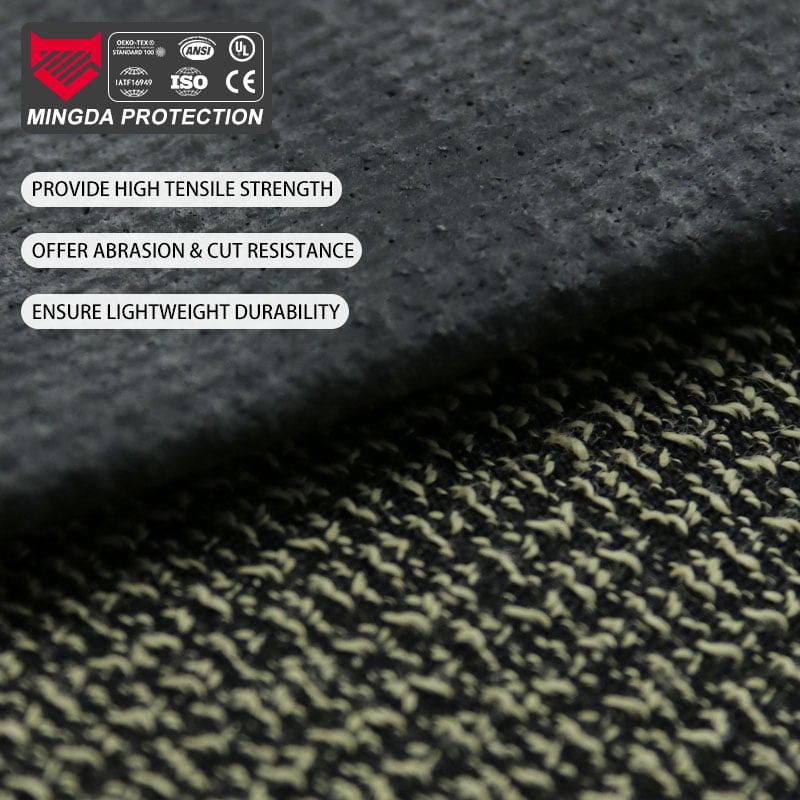 300gsm Aramid Nylon Blended Fabric - High-Abrasion & Tear-Resistant for Workwear / Sportswear / Gloves (Black)