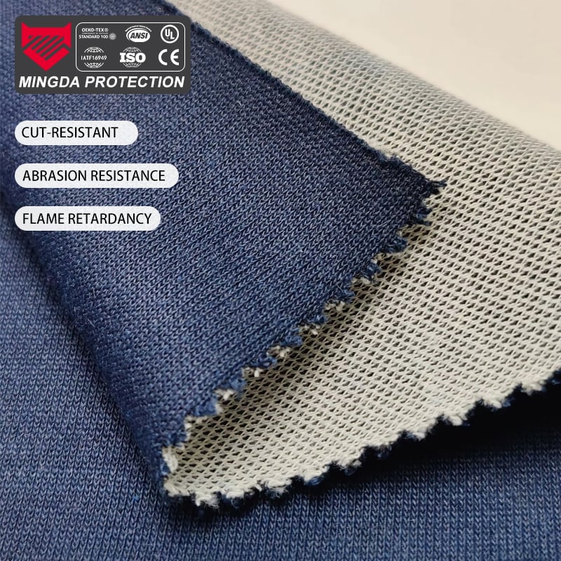 380gsm EN 11612 Nomex Knit Fabric - Double Jersey Meta-Aramid Flame Resistant, Firefighter Undergarment Material