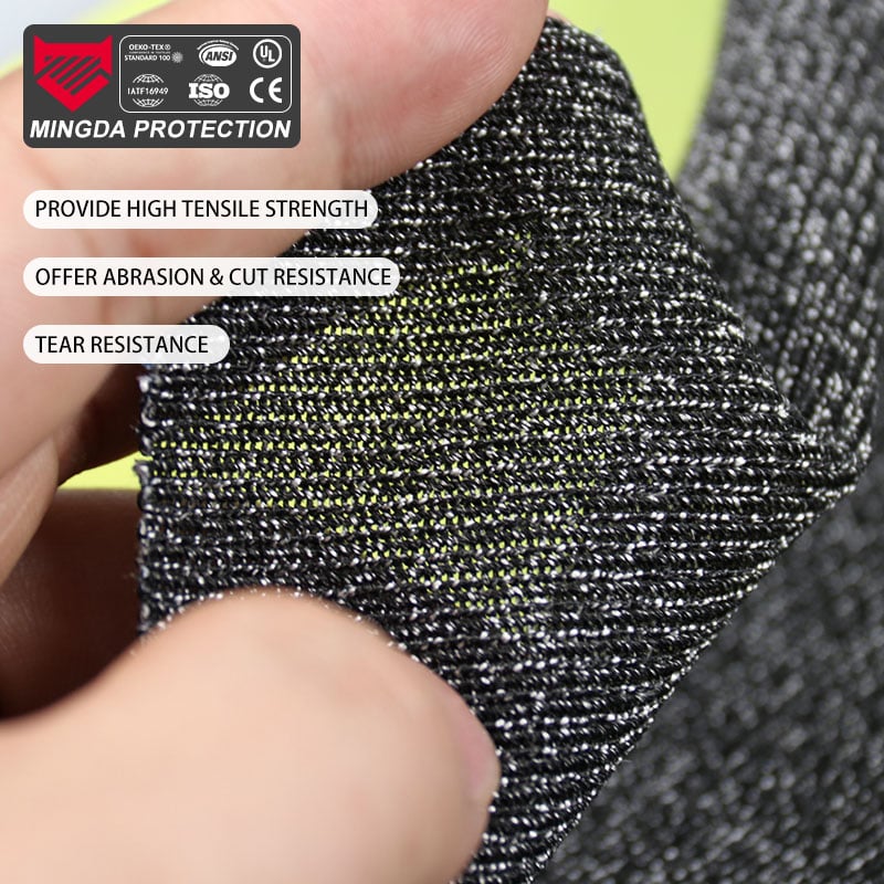 ANSI A4 Cut & Abrasion Resistant UHMWPE Knitted Fabric Dyed Weft Style with PU Coating Soft for Gloves & Workwear