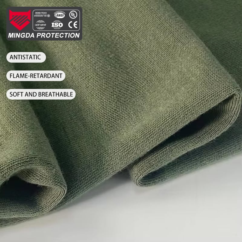 Flame Retardant Acrylic Cotton Fabric for Workwear - Soft, Anti-Static, Good Drape, FR Knit for Safety Clothing