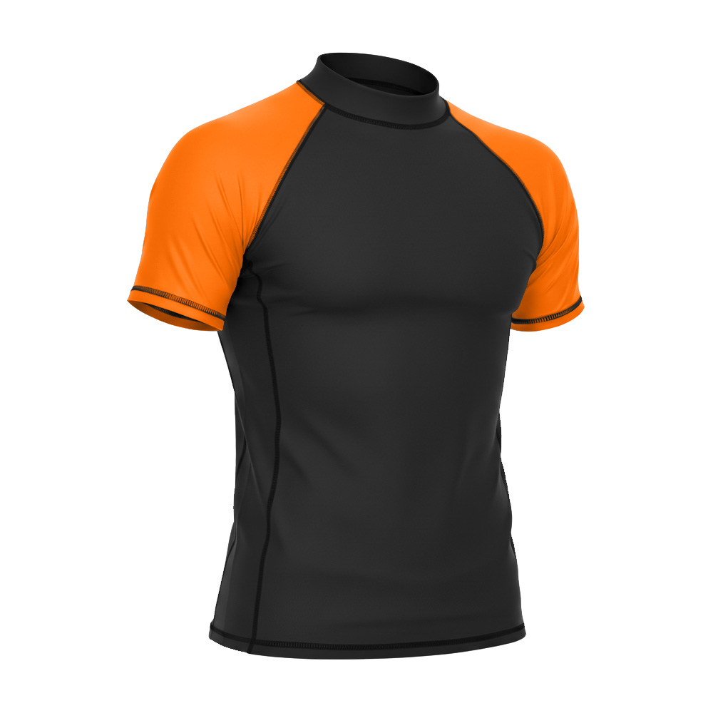 Custom Men's Surf Rash Guard Man Quick Dry Short-Sleeve Rashguard for Swimming Surfing Diving Water Sports UV Protection Shirt