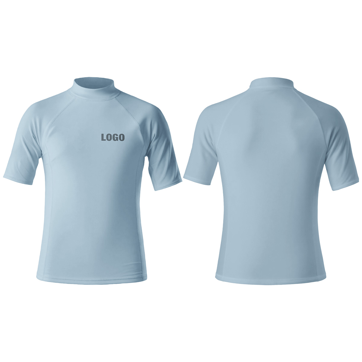 UPF 50+ Sun Protection Quick Dry Rash Vest Short Sleeve Custom Surf Swimming Rash Guard Beach Water Sports Paddle Board White