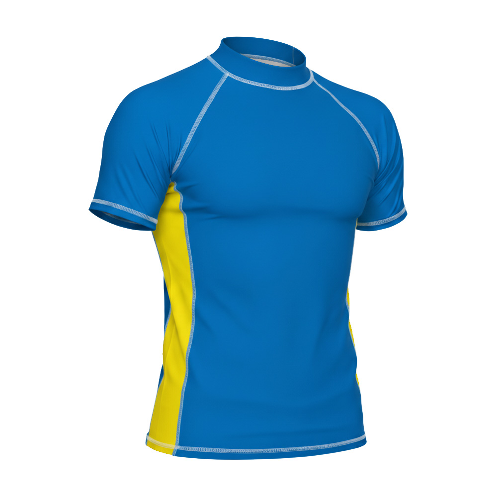 Custom Men's Surf Rash Guard Man Quick Dry Short-Sleeve Rashguard for Swimming Surfing Diving Water Sports UV Protection Shirt