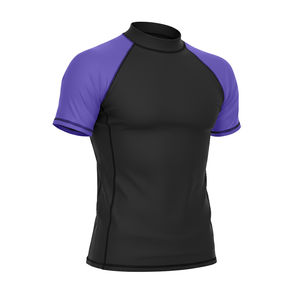 Custom Men's Surf Rash Guard Man Quick Dry Short-Sleeve Rashguard for Swimming Surfing Diving Water Sports UV Protection Shirt