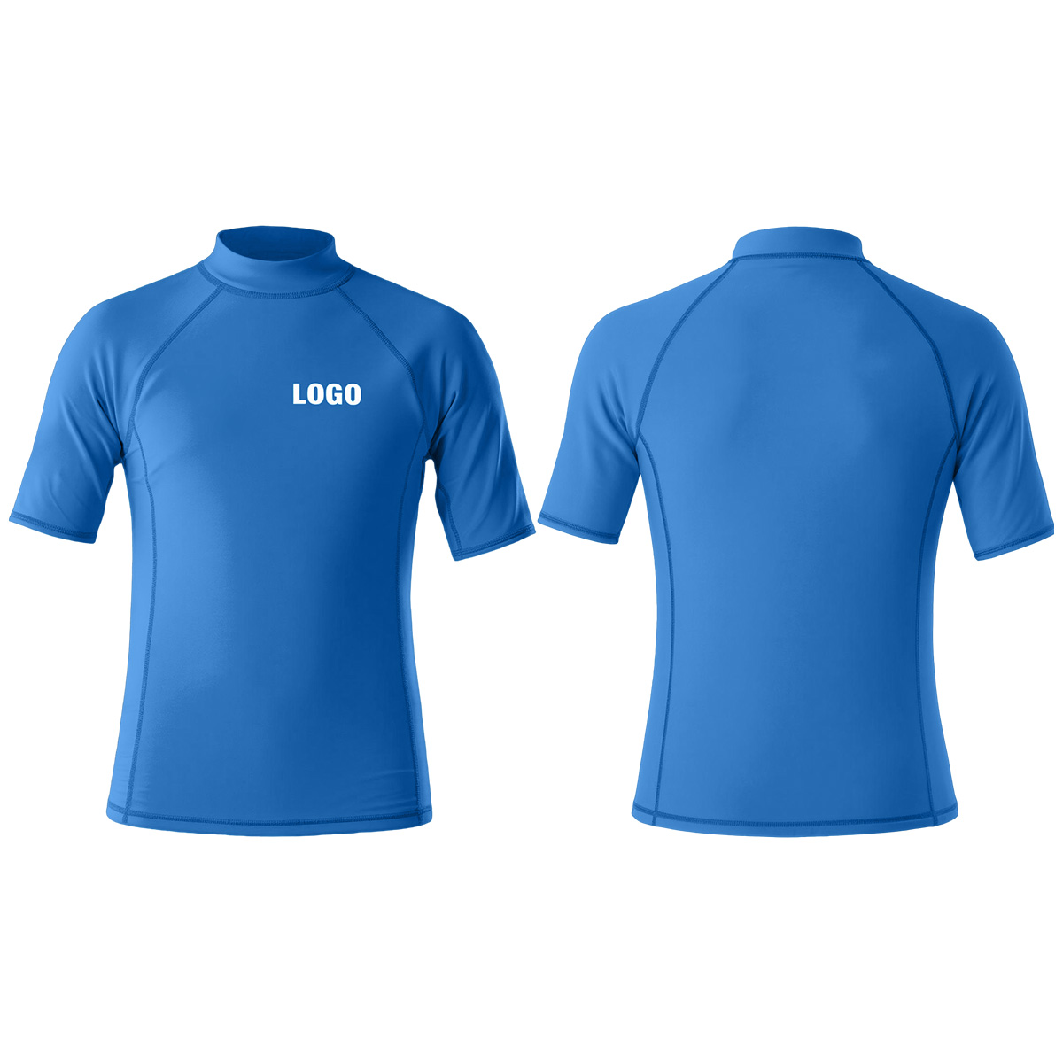 UPF 50+ Sun Protection Quick Dry Rash Vest Short Sleeve Custom Surf Swimming Rash Guard Beach Water Sports Paddle Board White