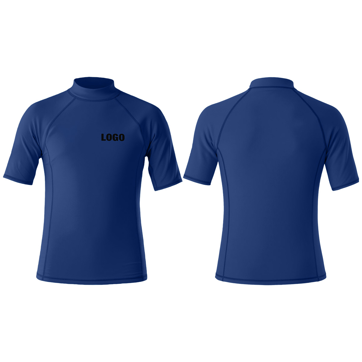 UPF 50+ Sun Protection Quick Dry Rash Vest Short Sleeve Custom Surf Swimming Rash Guard Beach Water Sports Paddle Board White