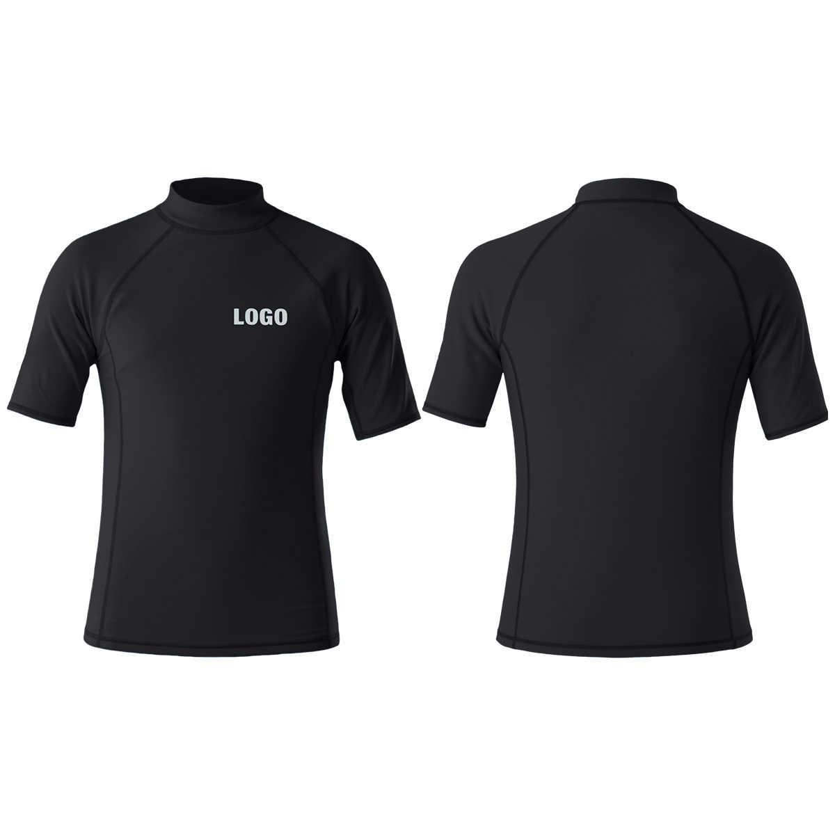 UPF 50+ Sun Protection Quick Dry Rash Vest Short Sleeve Custom Surf Swimming Rash Guard Beach Water Sports Paddle Board White