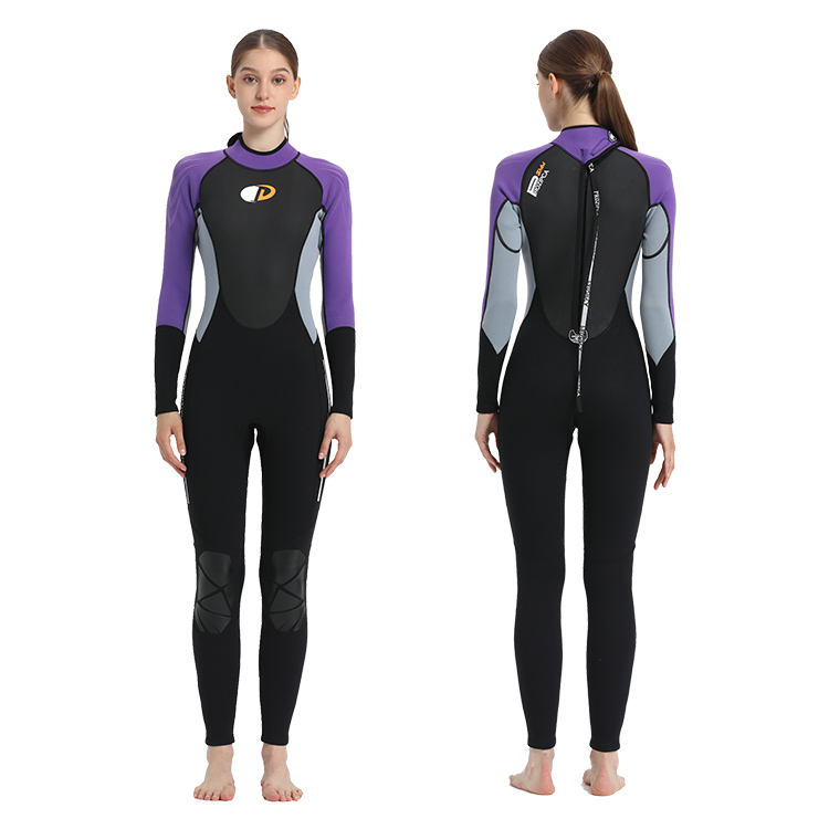 High Quality 3MM Women Neoprene Wetsuits Custom Logo Backzip Adult Snorkeling Diving Surfing Wetsuit Front Zipper Diving Suit