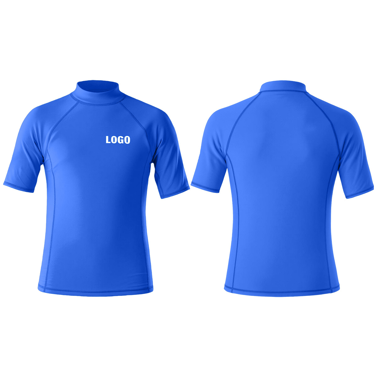 UPF 50+ Sun Protection Quick Dry Rash Vest Short Sleeve Custom Surf Swimming Rash Guard Beach Water Sports Paddle Board White