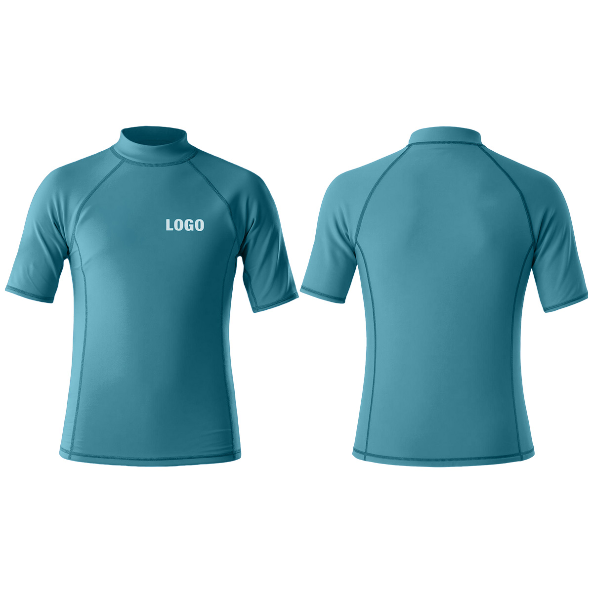 UPF 50+ Sun Protection Quick Dry Rash Vest Short Sleeve Custom Surf Swimming Rash Guard Beach Water Sports Paddle Board White
