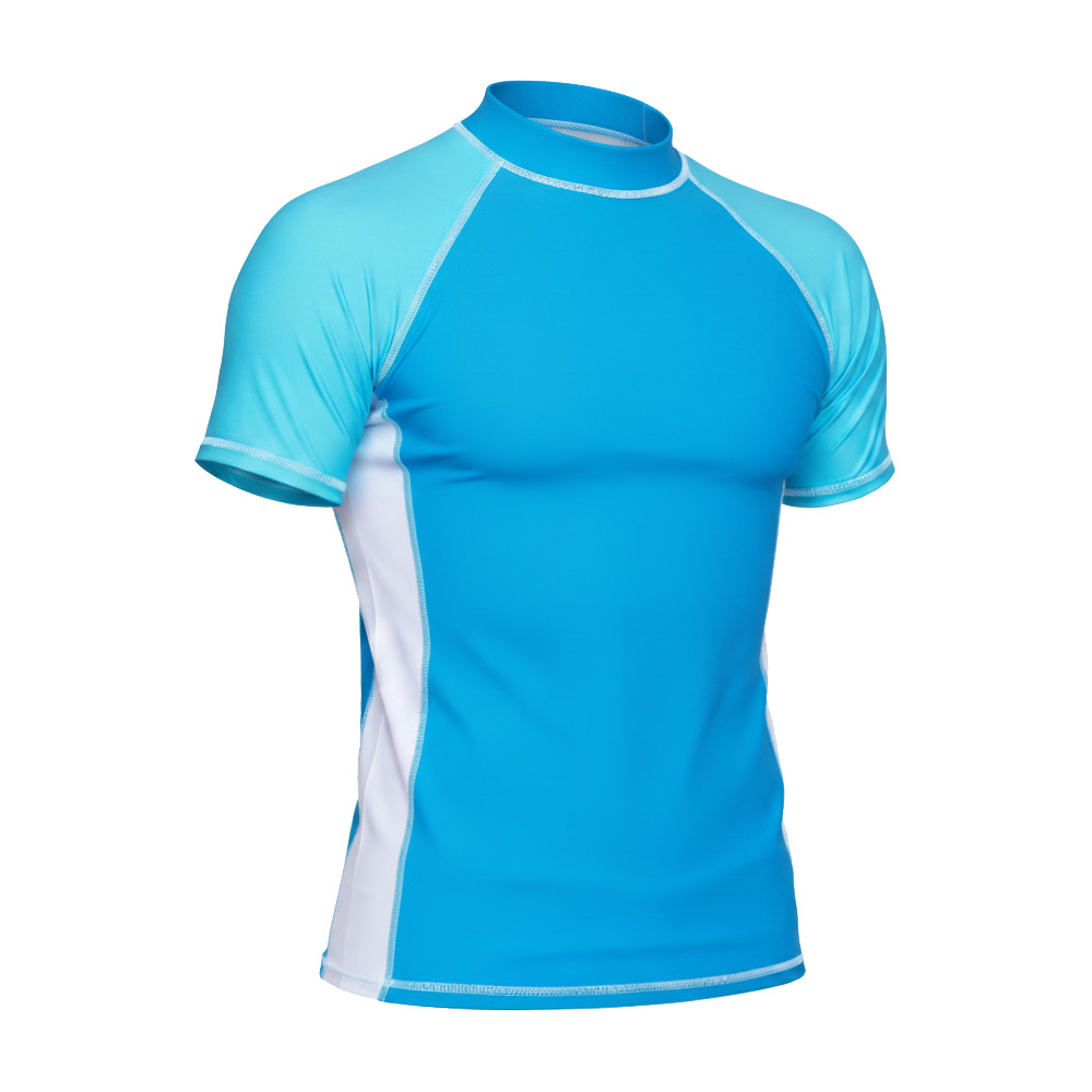 Custom Men's Surf Rash Guard Man Quick Dry Short-Sleeve Rashguard for Swimming Surfing Diving Water Sports UV Protection Shirt