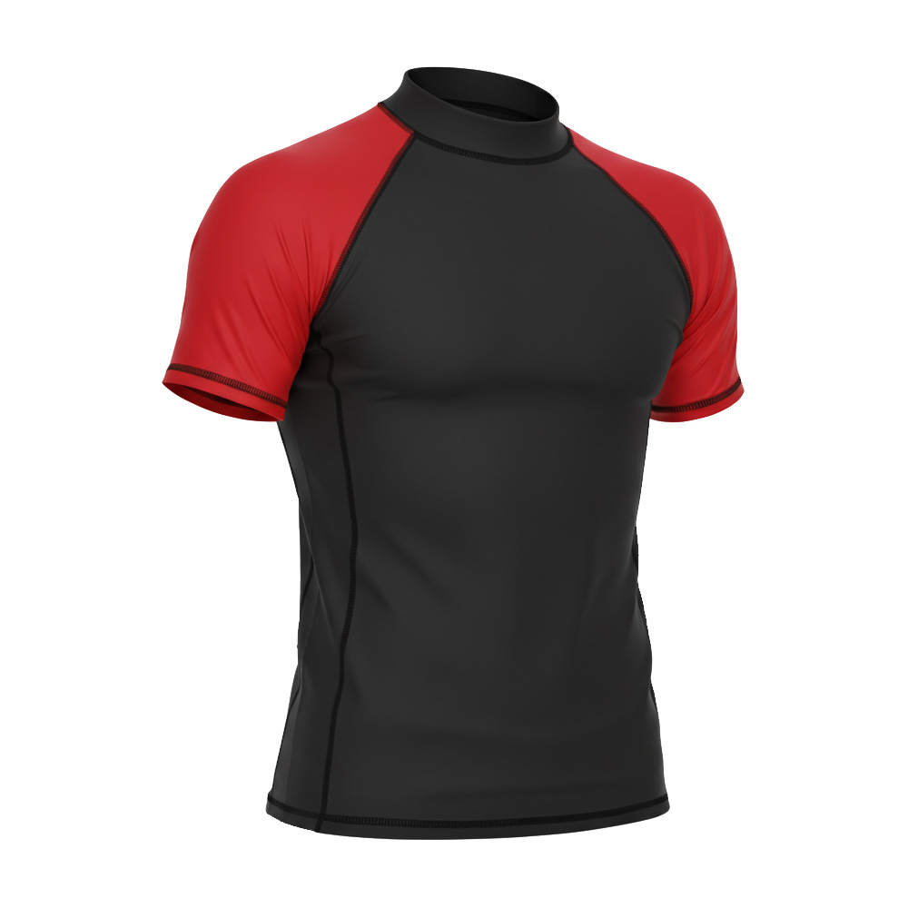 Custom Men's Surf Rash Guard Man Quick Dry Short-Sleeve Rashguard for Swimming Surfing Diving Water Sports UV Protection Shirt