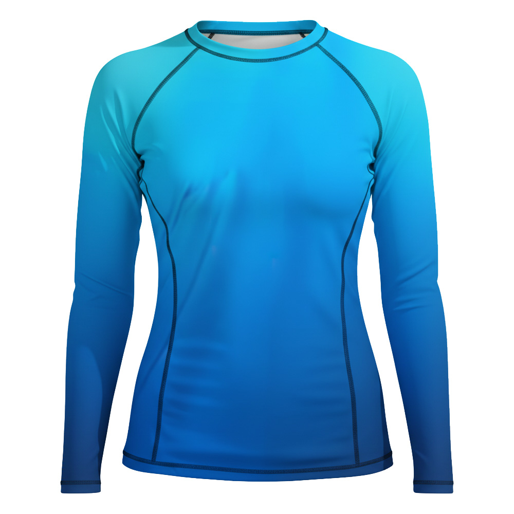 Sublimation Printed Rashguard  for Women UPF 50+ Long Sleeve Rash Guard Custom Logo Anti-UV Surf Swimwear Top