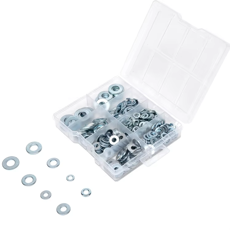 What Are the Common Sizes of Flat Washers in Hardware Kits?