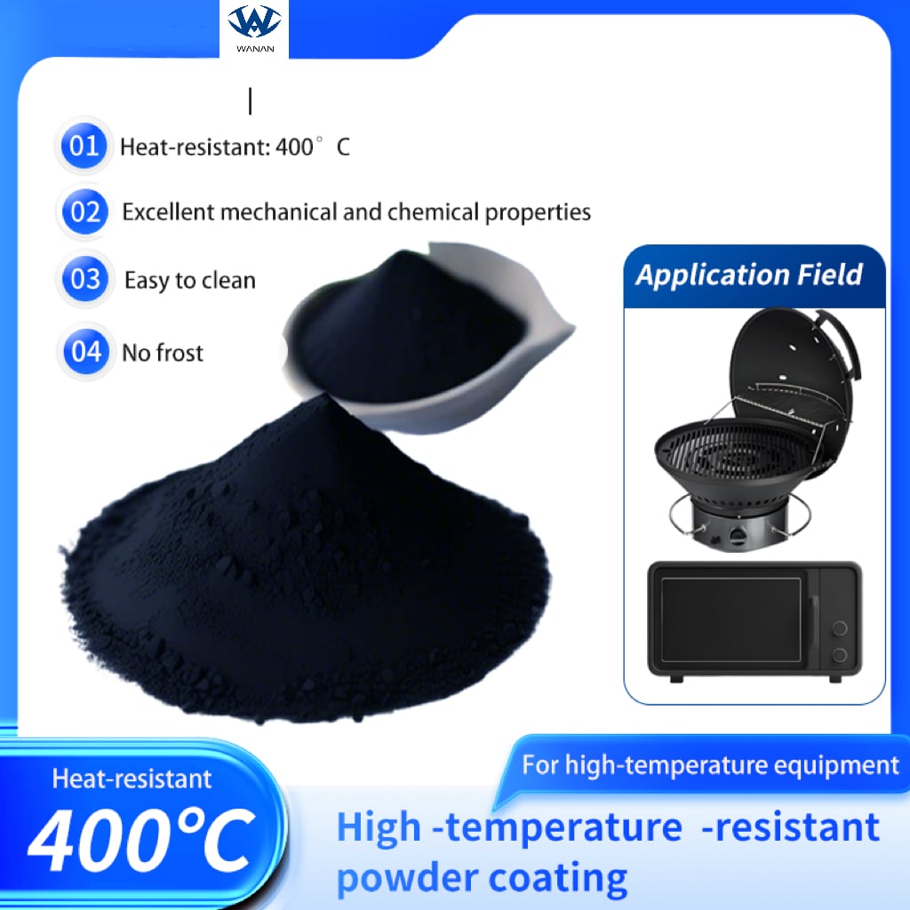 Black Metal Electrostatic Powder Coat with Smooth for and Wrinkle Resistance Spray Application for Boat & Furniture Paint