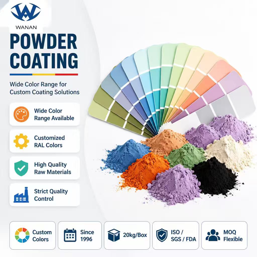 WANAN Custom Color Powder Coating for Brand-Matched Products with Precise Color Matching Service