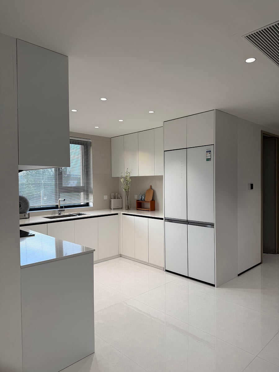 Juego de Muebles de Cocina Minimalista Blanco Moderno
