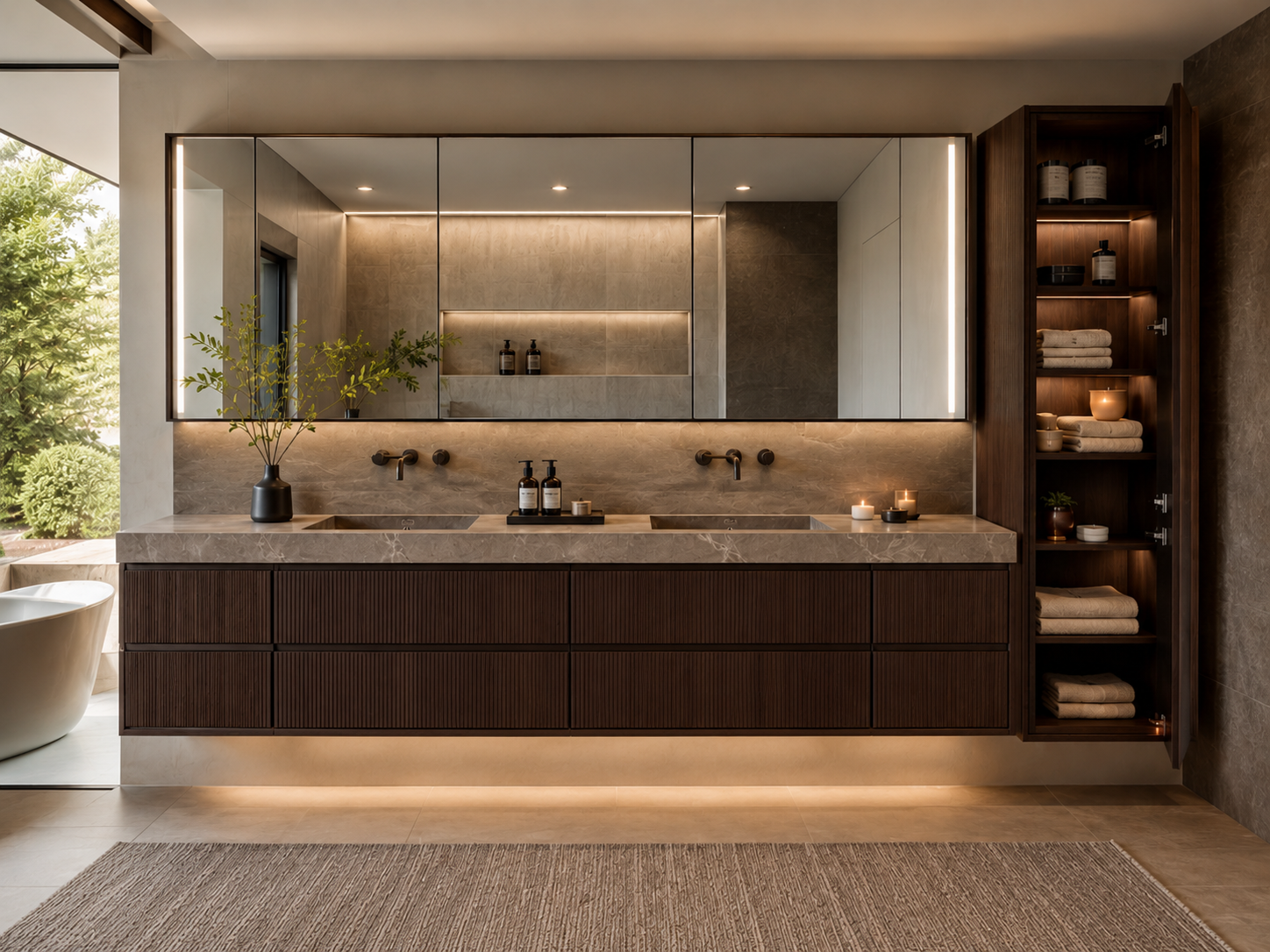 Mobile da bagno di lusso per lo stoccaggio, adatto per bagni principali
