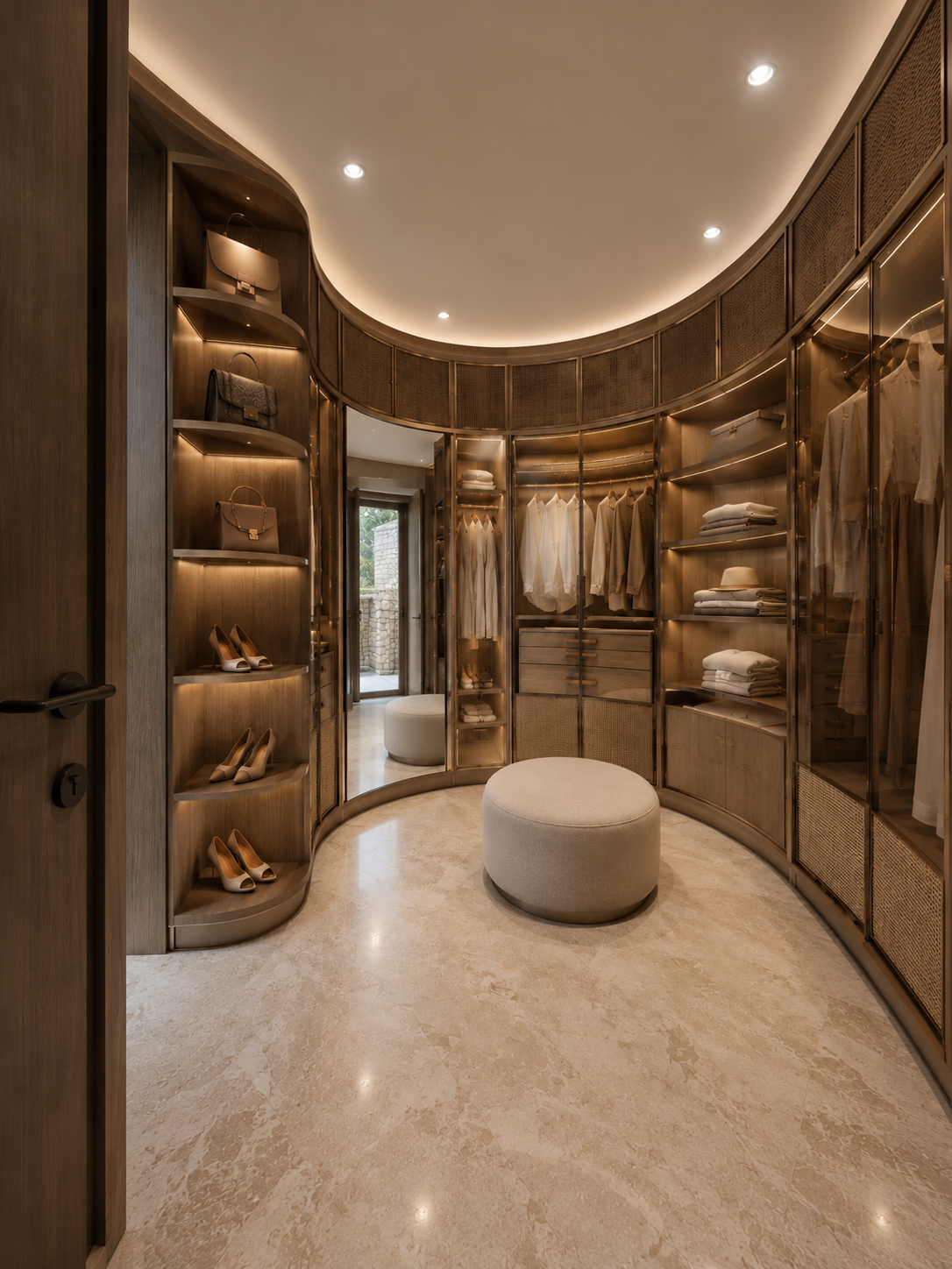 Resort Wood Boutique Circular Walk-In Wardrobe