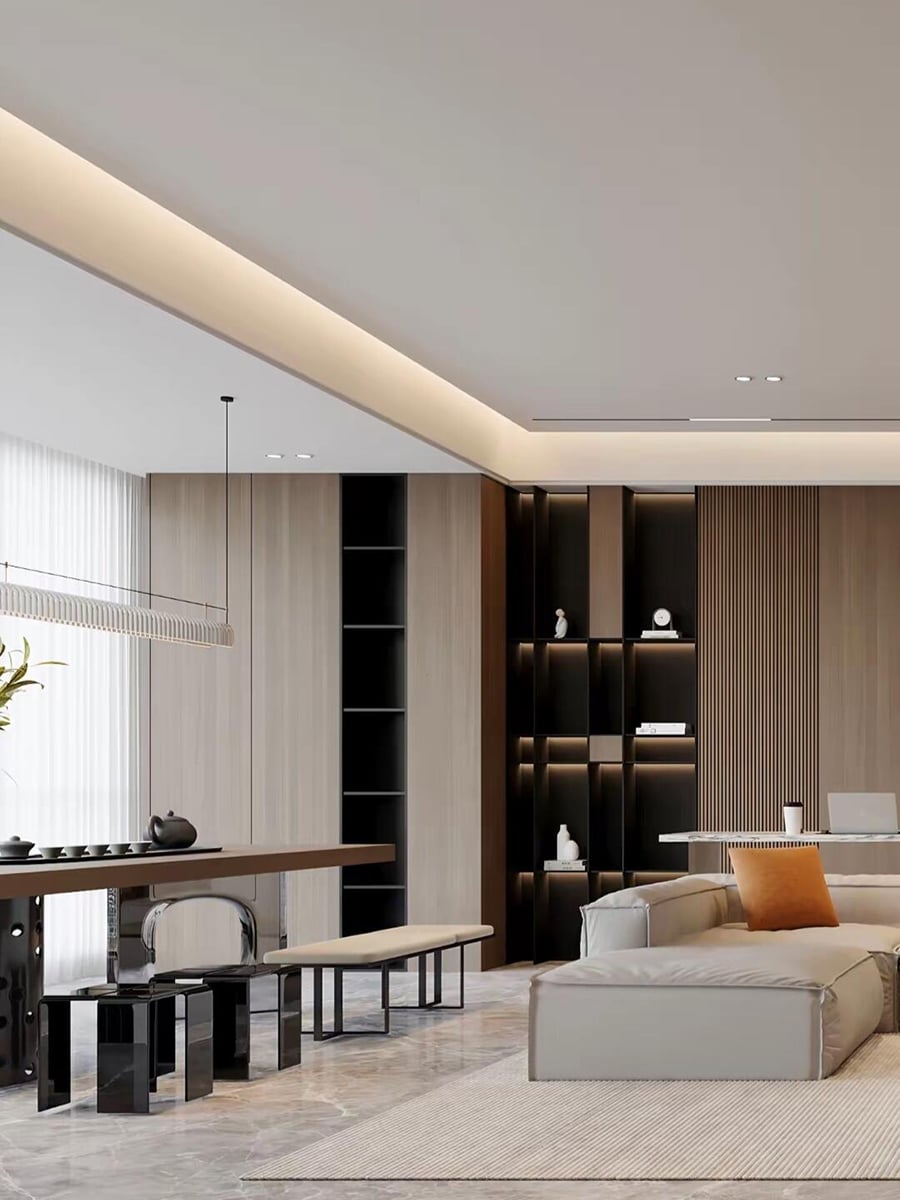 Conjunto de Muebles para Sala de Estar y Área de Comedor Minimalista de Lujo