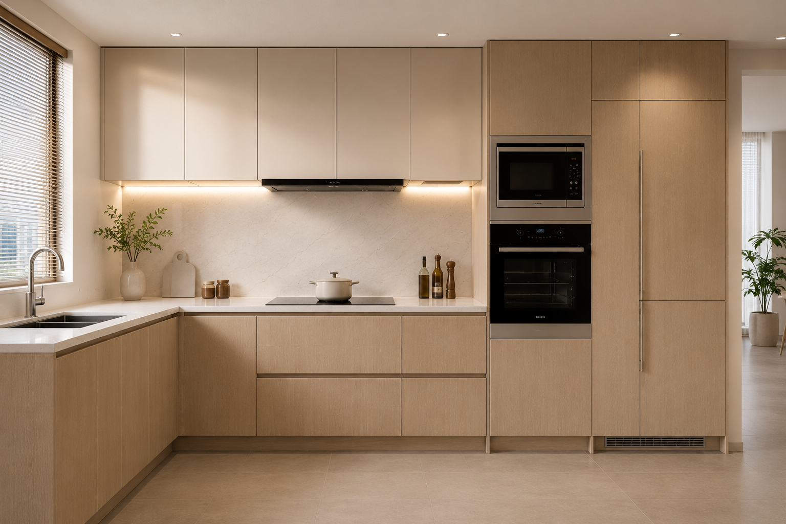 Úsporné prispôsobené kuchynské skriňky pre byty a apartmány