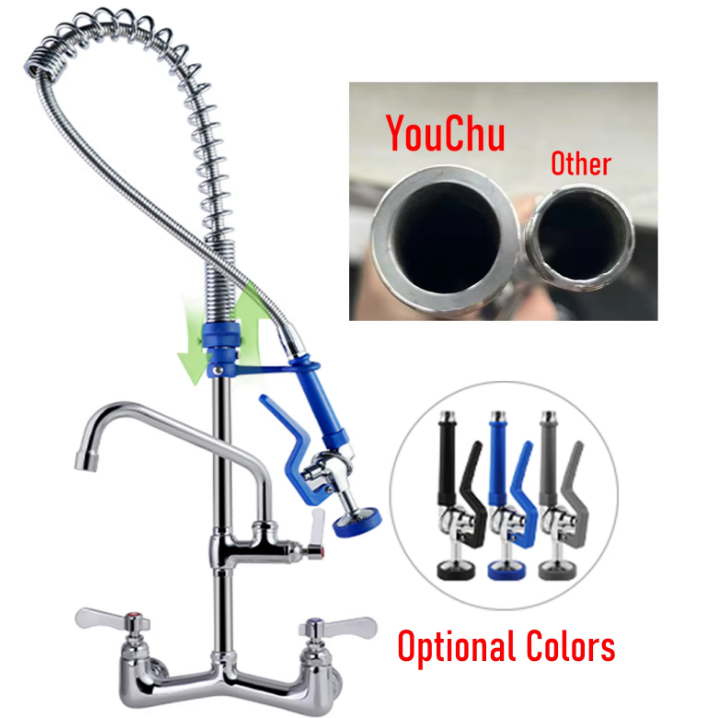 Cleaning tips for pre rinse faucets to prevent mineral buildup and clogs.
