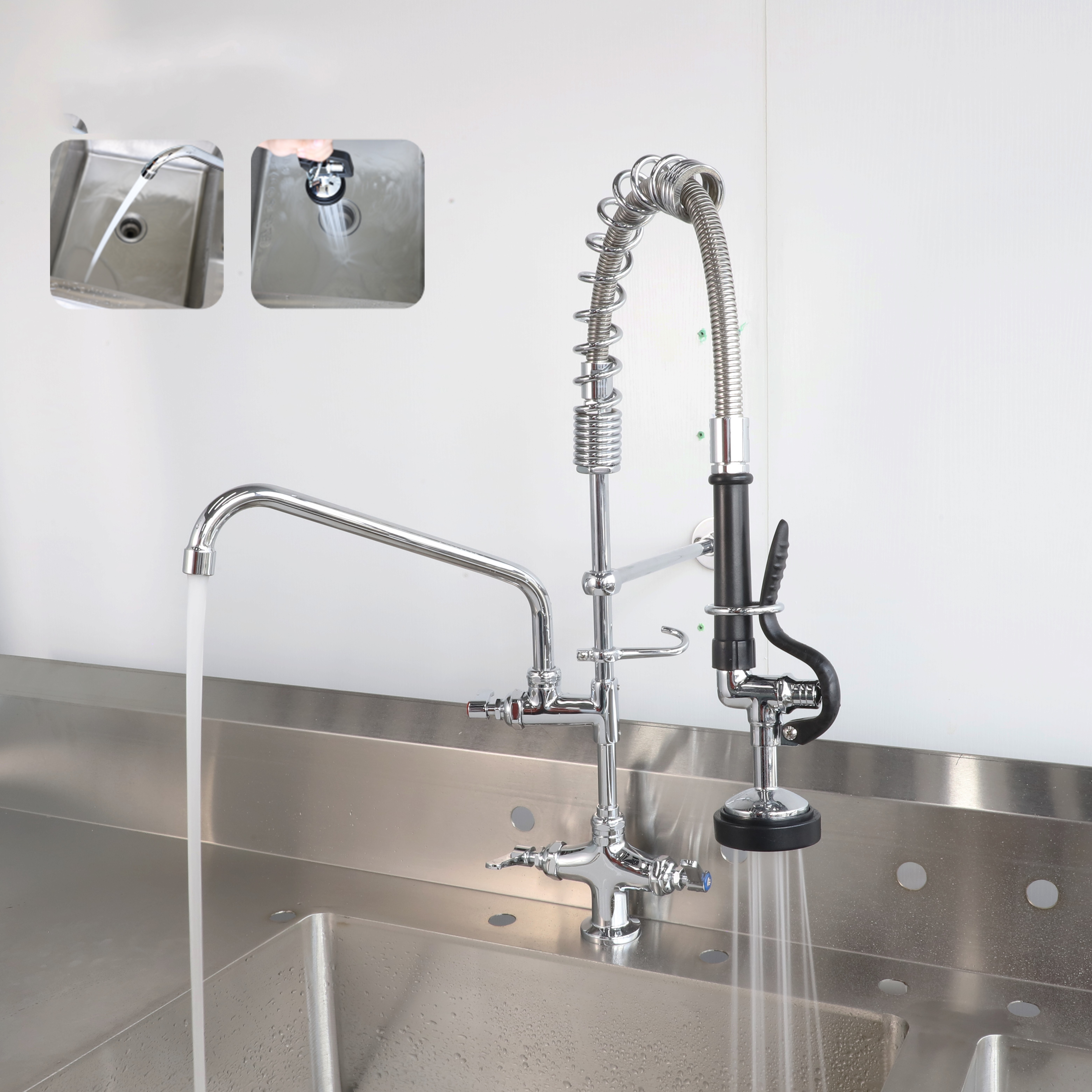 What is pre rinse and why is it important in commercial kitchens?